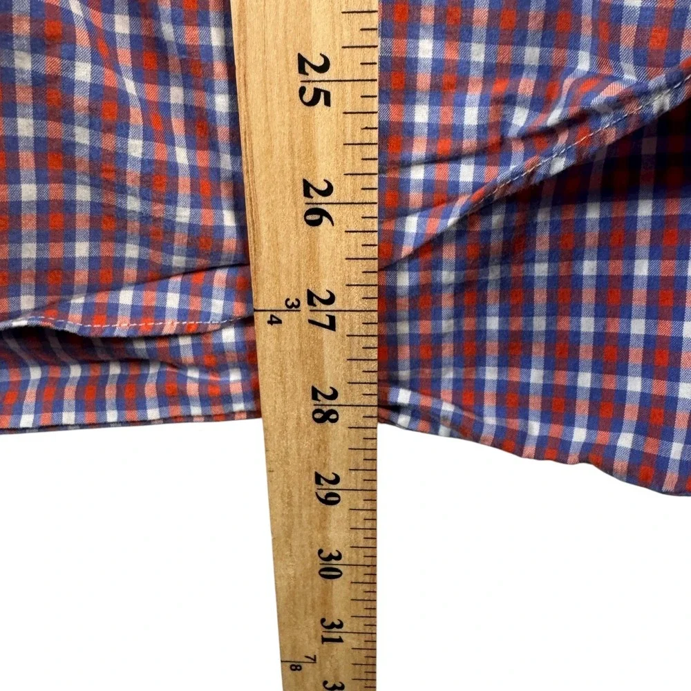 J.Crew Men's M Red Blue Gingham Button Down Shirt‎ Slim Fit Classic Prep